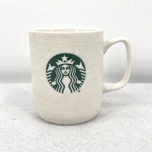 Starbucks 2020 Cream White Marble Swirl 12 Ounce Coffee Mug Siren Mermaid Logo